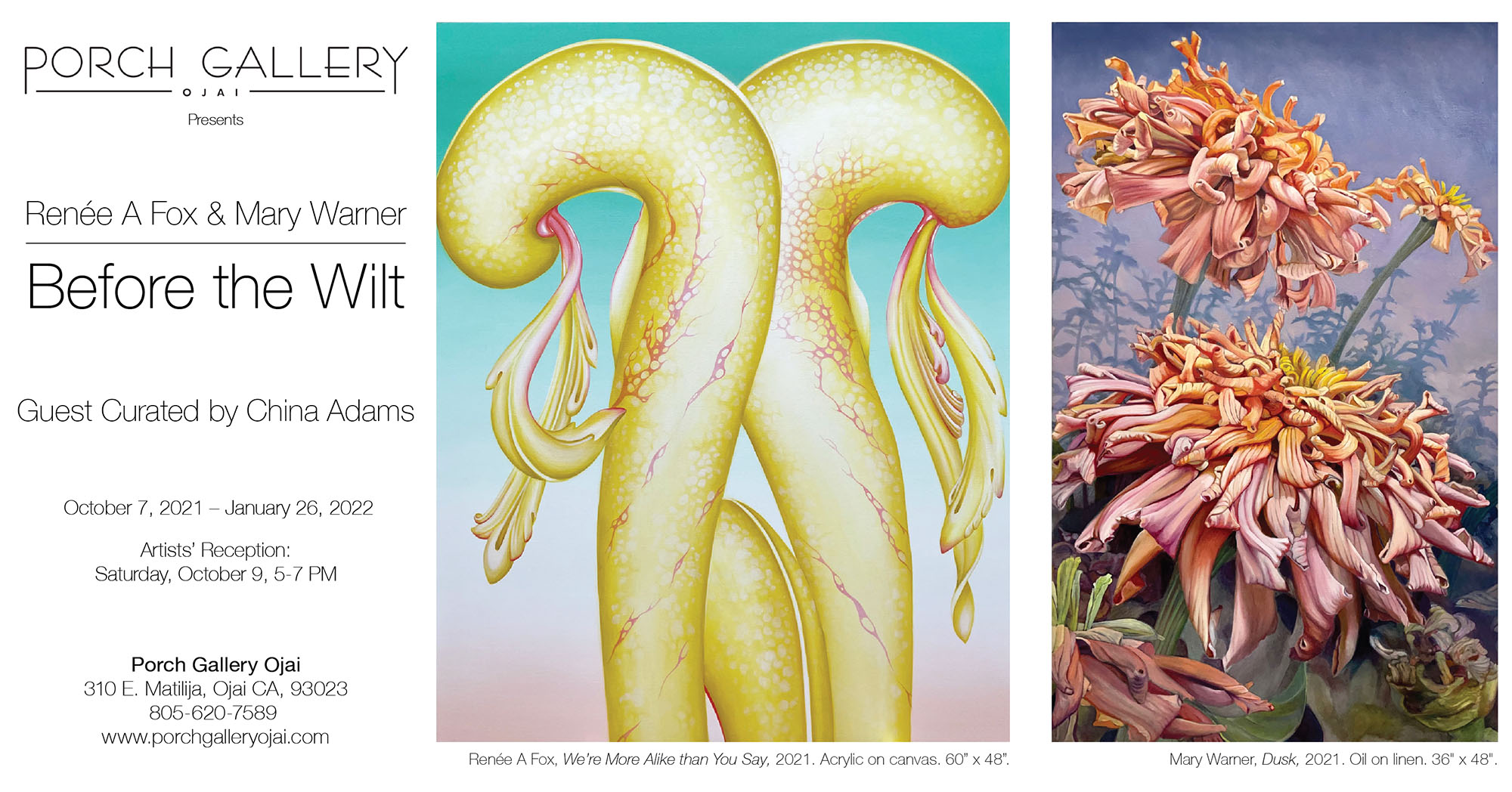 Before the Wilt, Mary Warner at the Porch Gallery